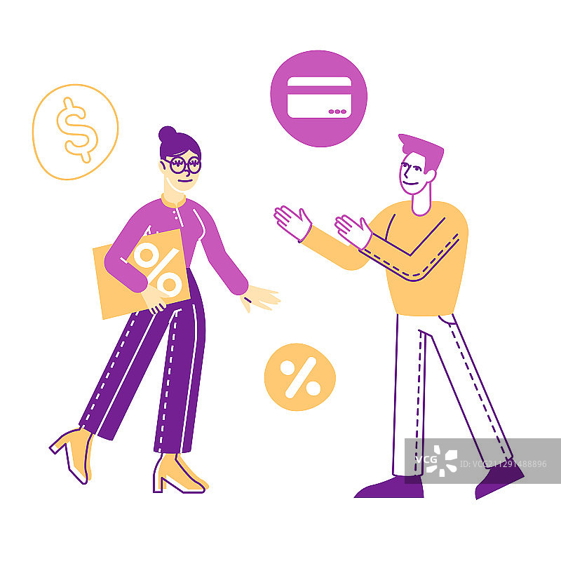 男人与银行职员洽谈业务图片素材