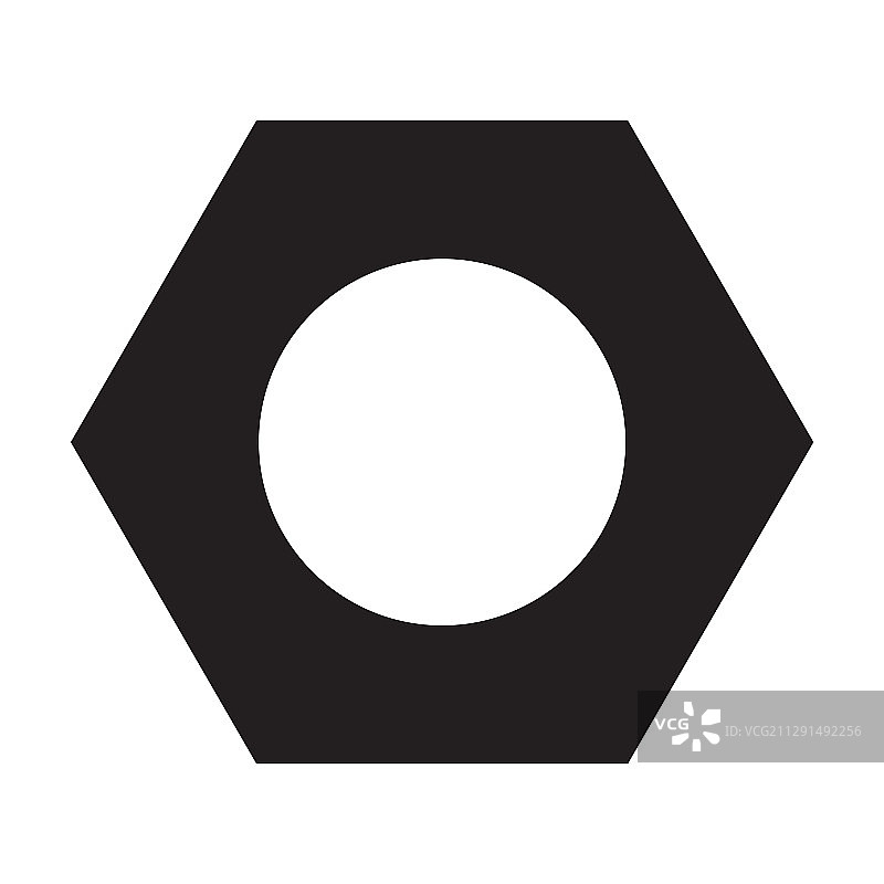 铆钉螺母图标（黑色，已隔离）图片素材