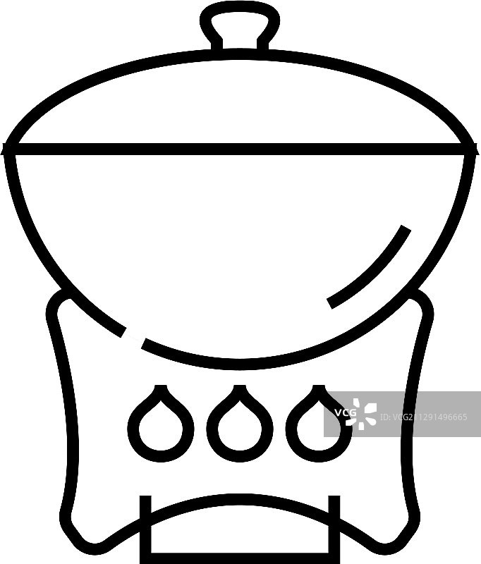 烤制线性图标概念符号轮廓图片素材