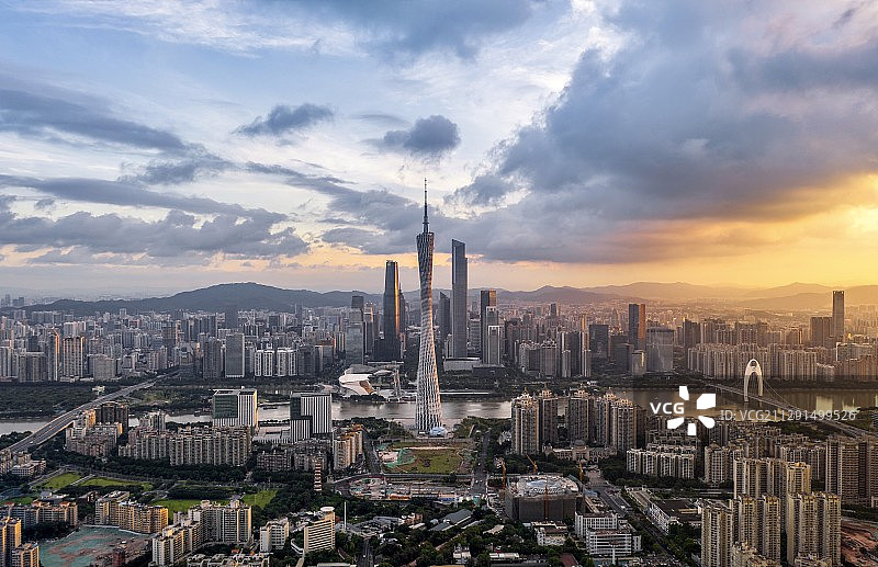 广州日出图片素材