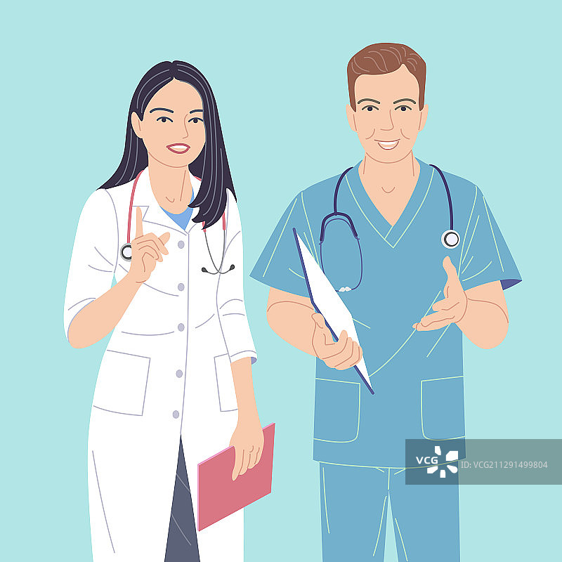 男女医务工作者角色图片素材