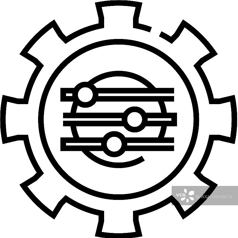 设置拨杆线性图标概念符号轮廓图片素材