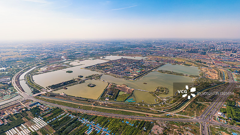 航拍商丘古城全景图片素材