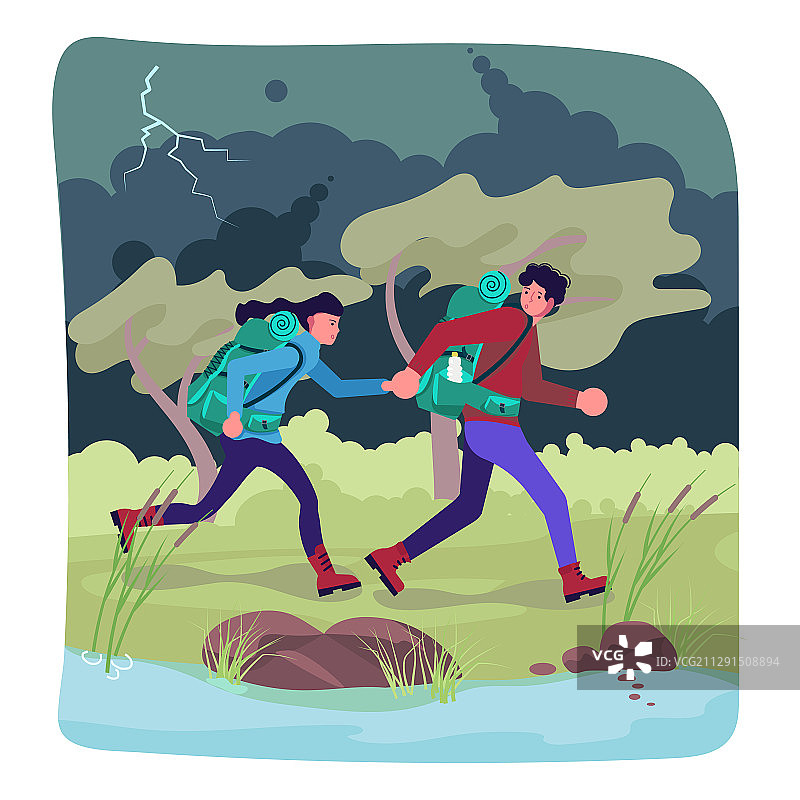 徒步旅行的人们图片素材