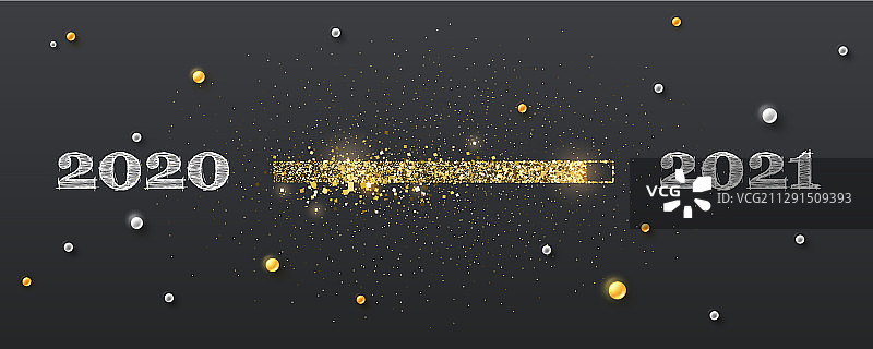 金色加载进度条，从2020过渡图片素材