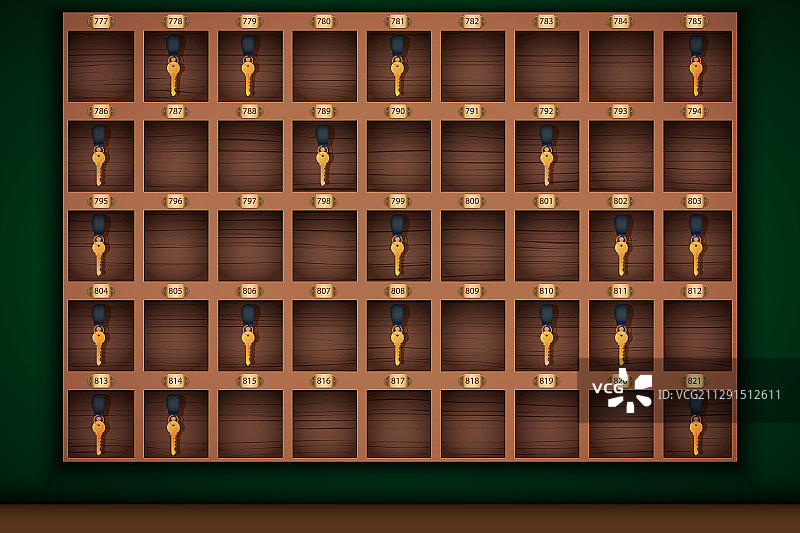 酒店前台钥匙架图片素材