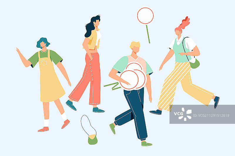 卡通青年出行交通方式出国游旅行新加坡美国金门大桥城市矢量插画图片素材