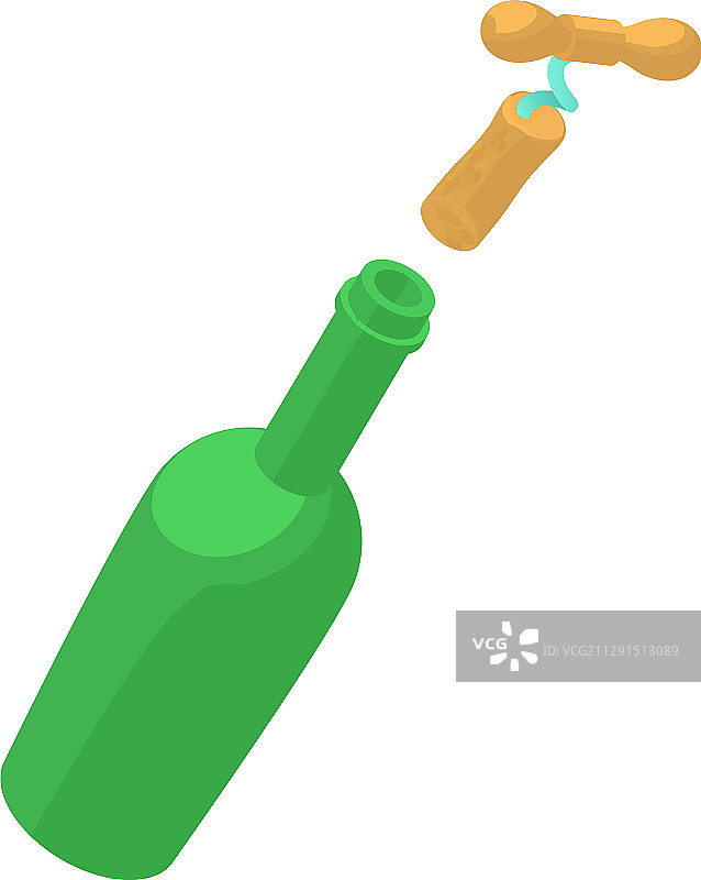 开瓶葡萄酒图标2.5D风格图片素材