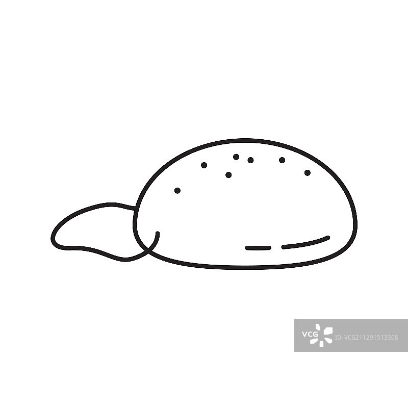 带黑色线条图标的美妆海绵蒟蒻图片素材