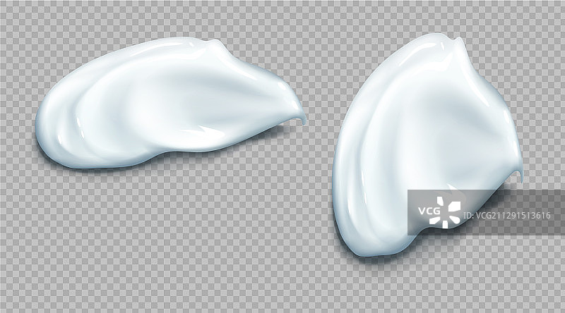 化妆品或酸奶油涂抹逼真套装图片素材