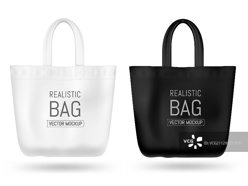 逼真纺织手提袋黑色模型图片素材