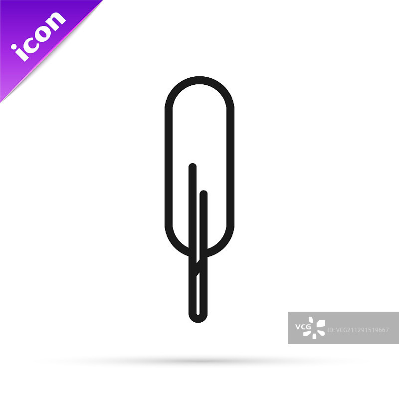 白色背景上的黑色线条羽毛笔图标图片素材