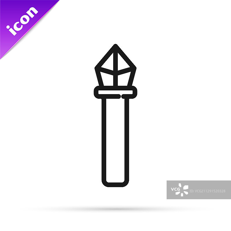 魔法杖黑色线条图标图片素材