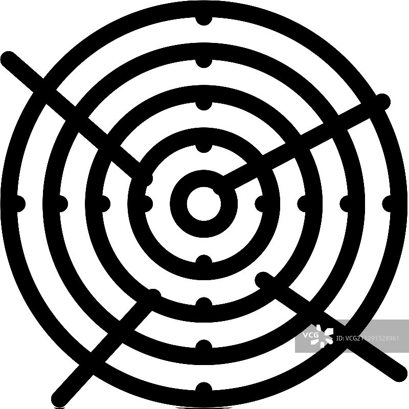 带箭头的射箭靶图标细线图片素材