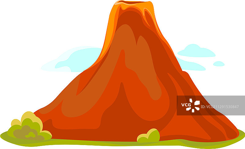 卡通热火山与岩浆图片素材