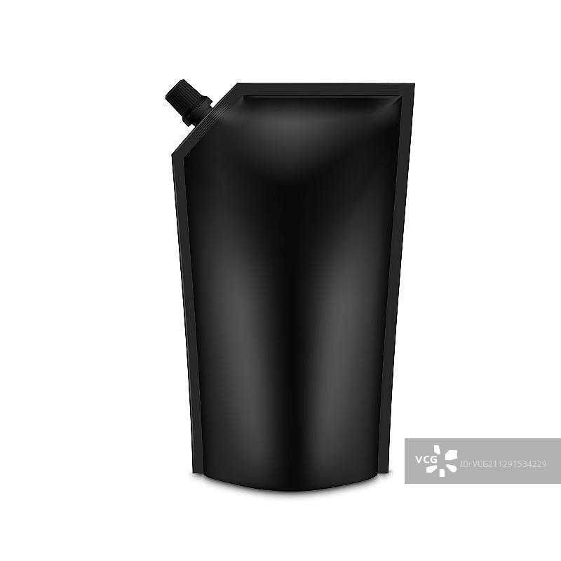 逼真黑色空白Doy Pack模型图片素材