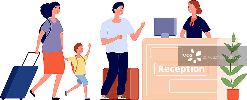 酒店前台区域旅行家庭图片素材