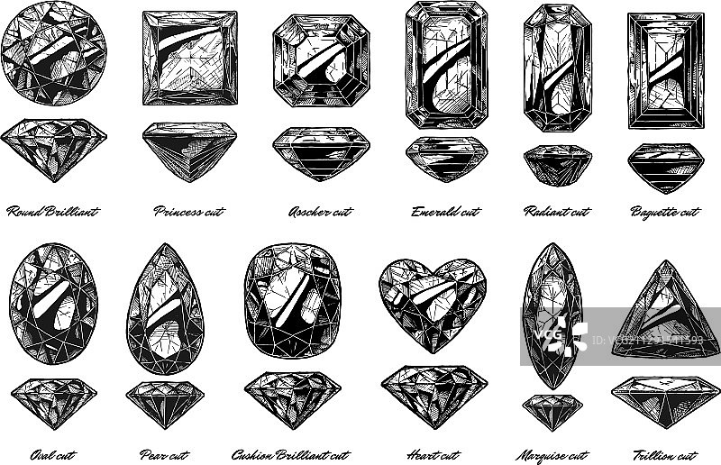钻石切割和形状图片素材