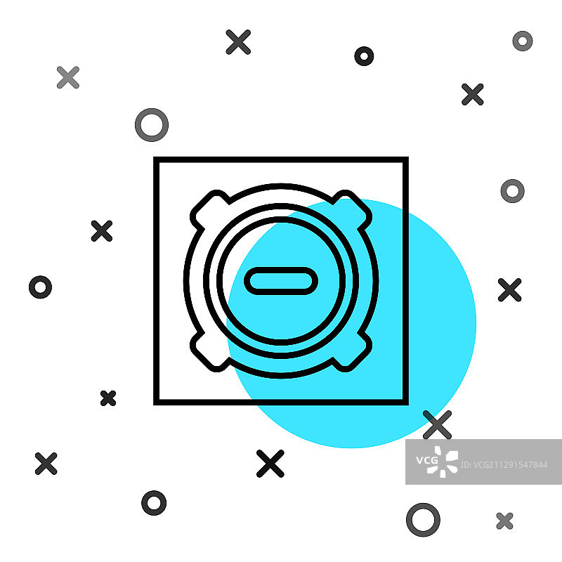 黑色线条沙井盖图标图片素材