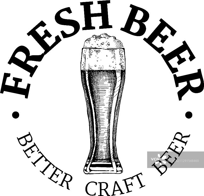 精酿啤酒复古标签图片素材