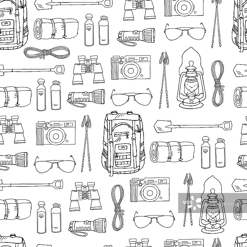 手绘涂鸦无缝图案图片素材