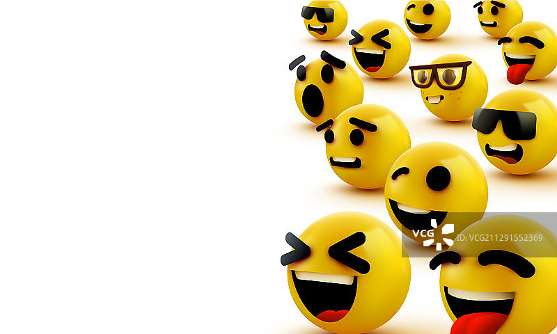 卡通眨眼黄色表情符号图片素材