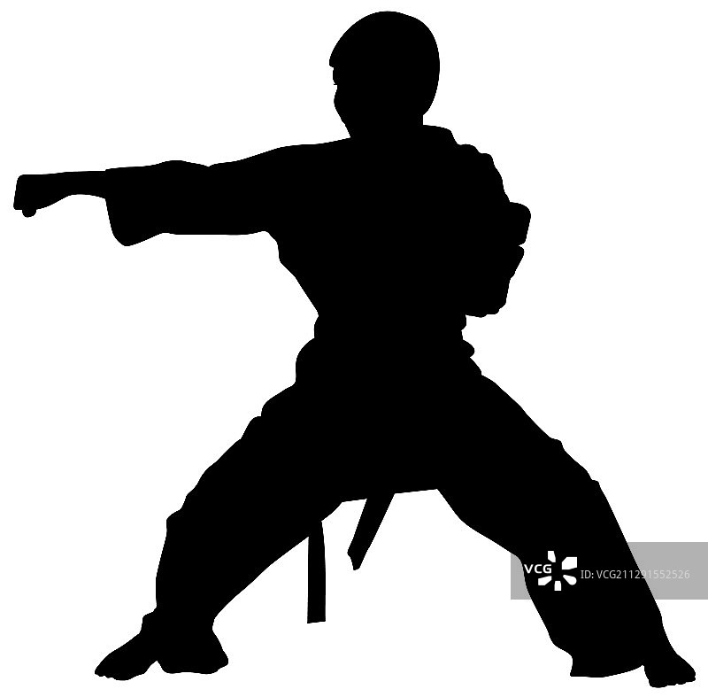 空手道运动员轮廓图片素材