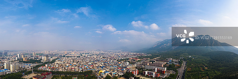 航拍郑州登封市全景图片素材