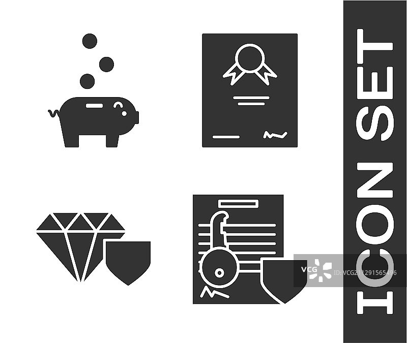 带钥匙盾牌储蓄罐文档图片素材