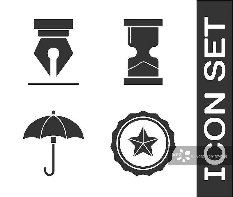 警察徽章、钢笔尖、雨伞等图片素材