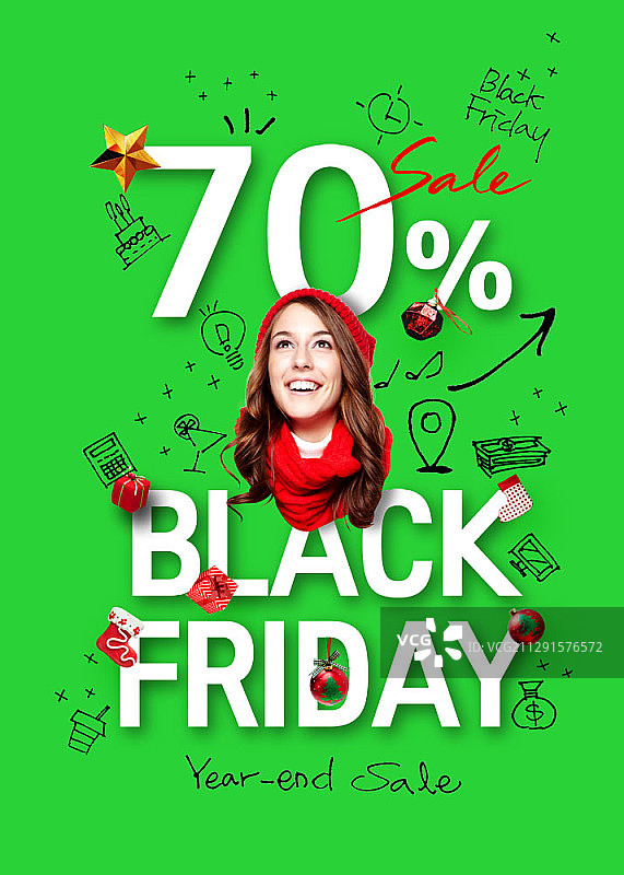 绿色红色黑色星期五促销广告图片素材