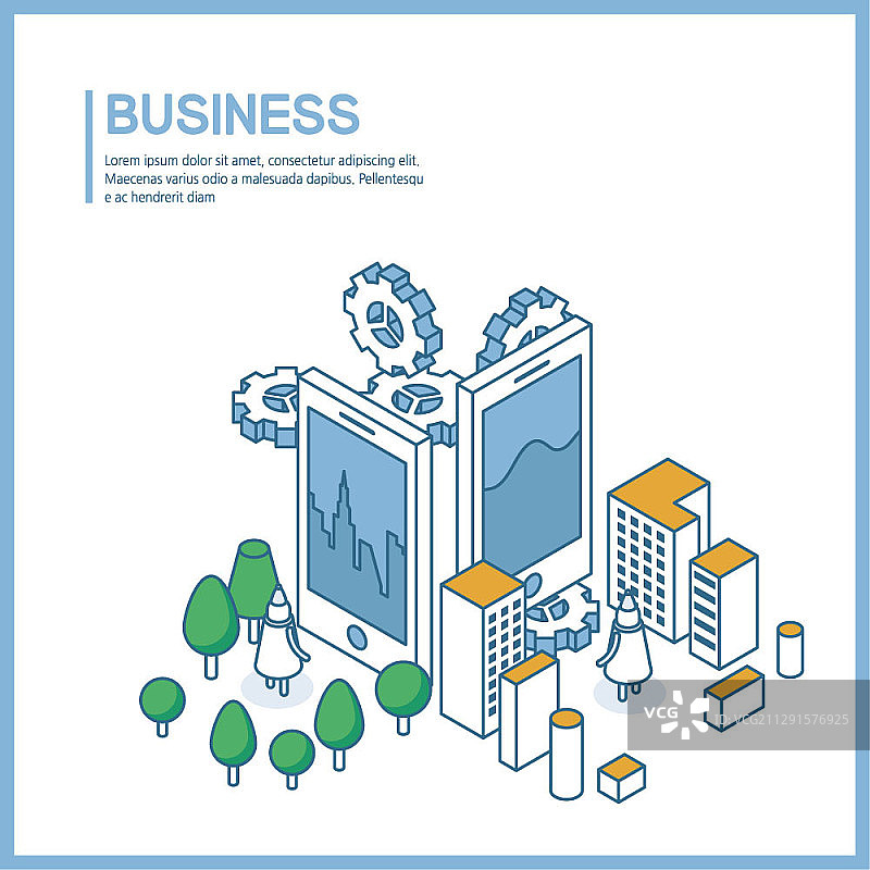 商业主题矢量2.5D插画图片素材
