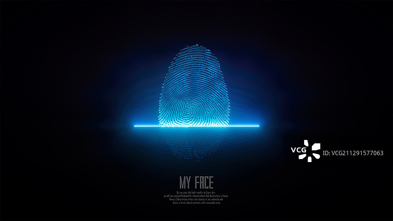 指纹扫描的数字生成图像图片素材