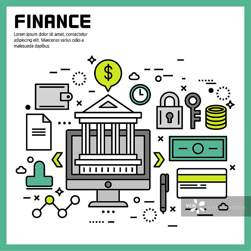 金融银行扁平图标图片素材