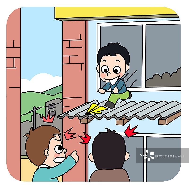 关于校园生活安全的矢量插图图片素材