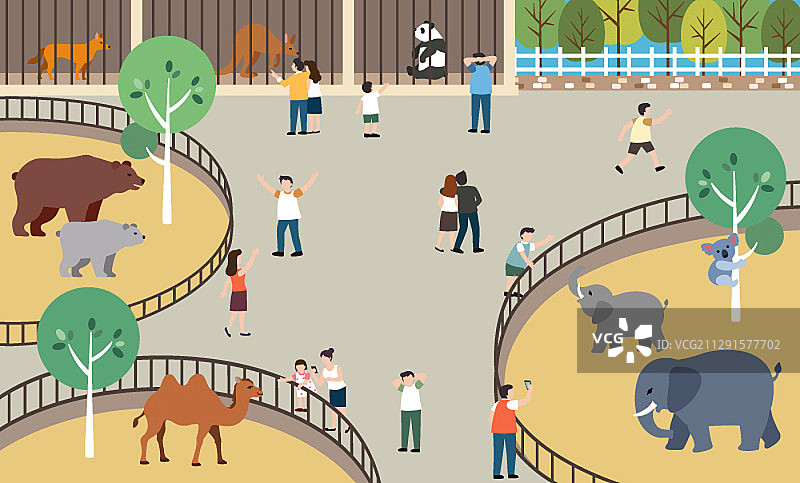 动物园生活方式插画图片素材