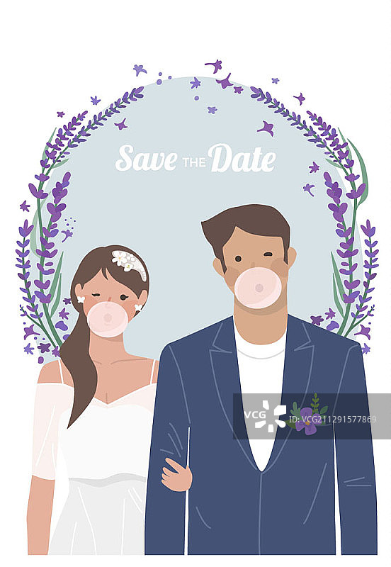 新婚夫妇插画图片素材