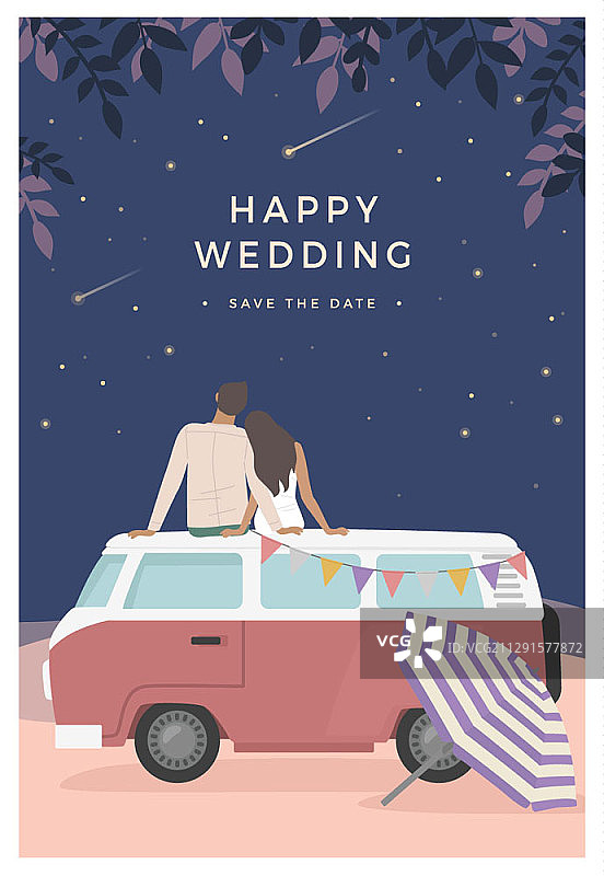 新婚夫妇插画图片素材