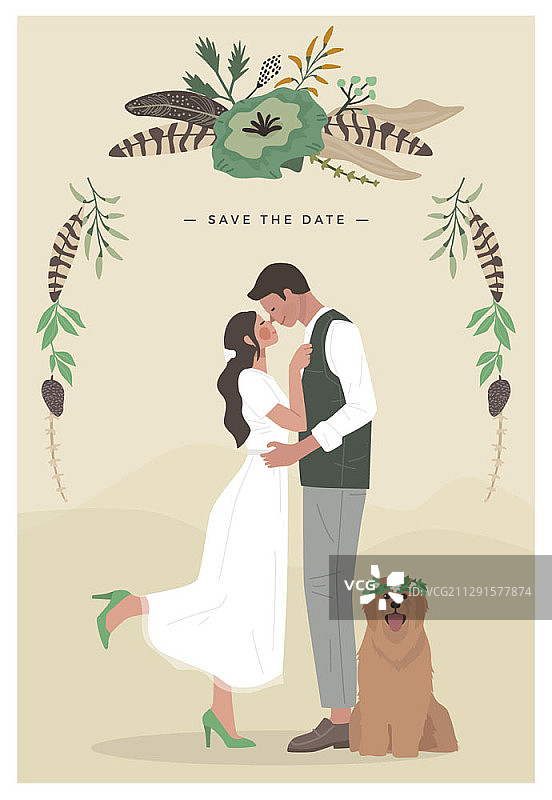 新婚夫妇插画图片素材