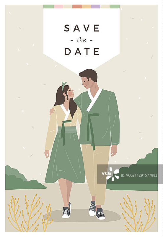 新婚夫妇插画图片素材