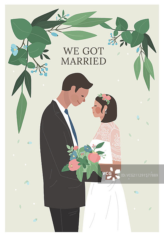 新婚夫妇插画图片素材