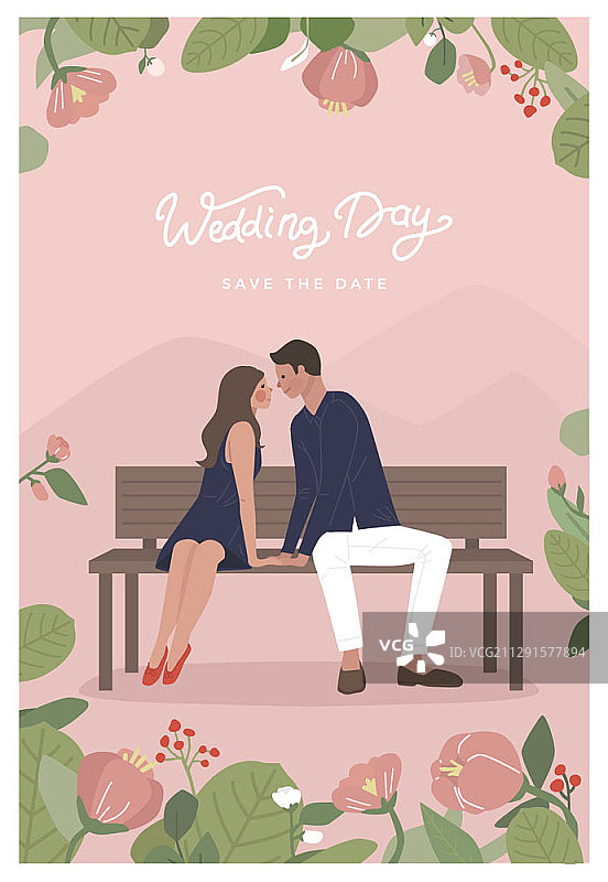 新婚夫妇插画图片素材