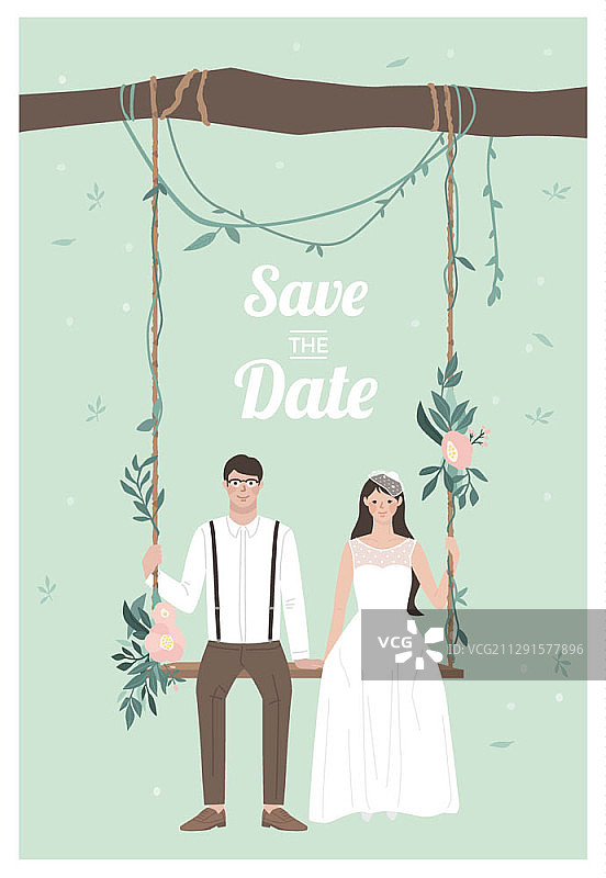 新婚夫妇插画图片素材