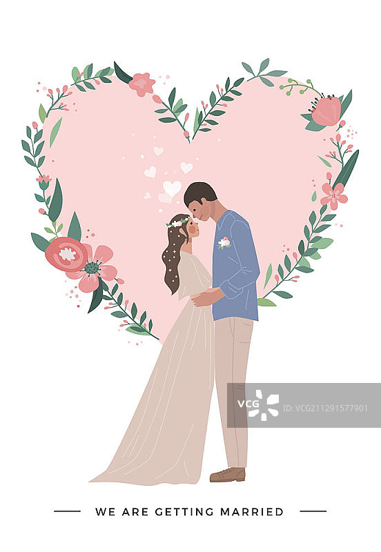 新婚夫妇插画图片素材