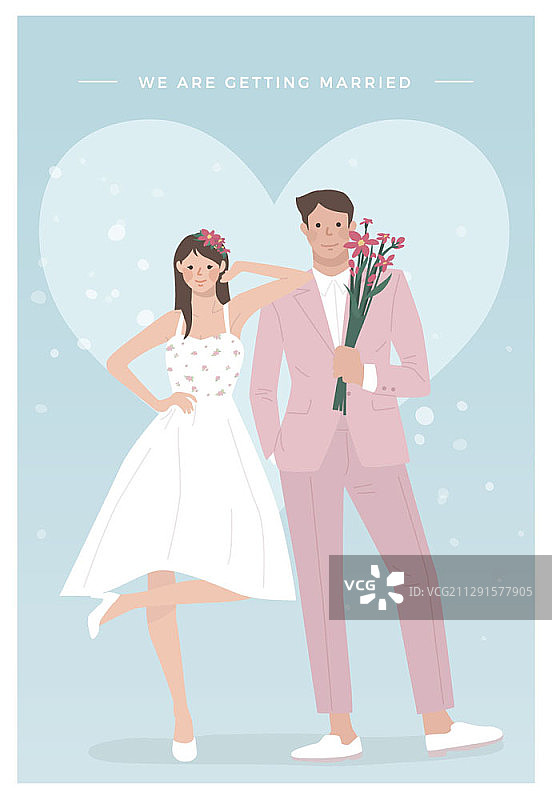 新婚夫妇插画图片素材