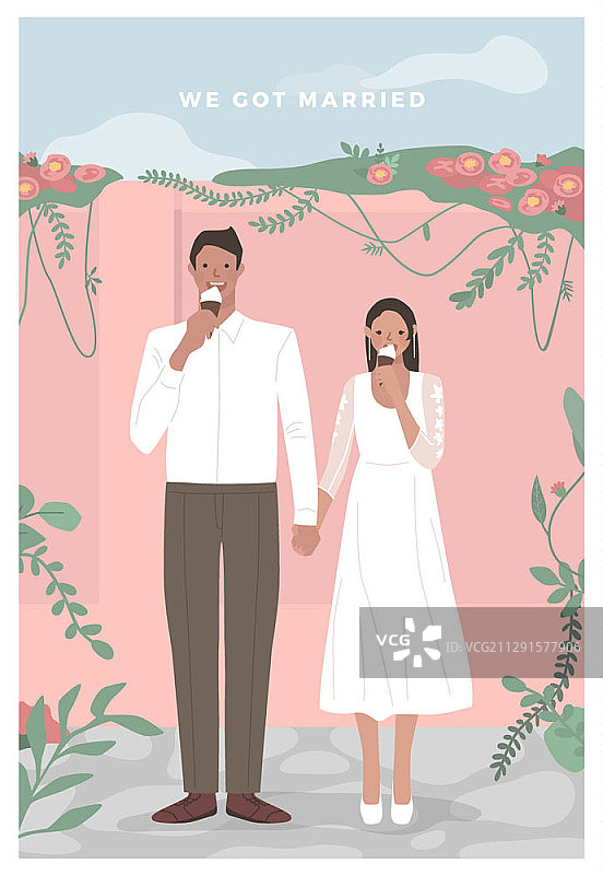 新婚夫妇插画图片素材