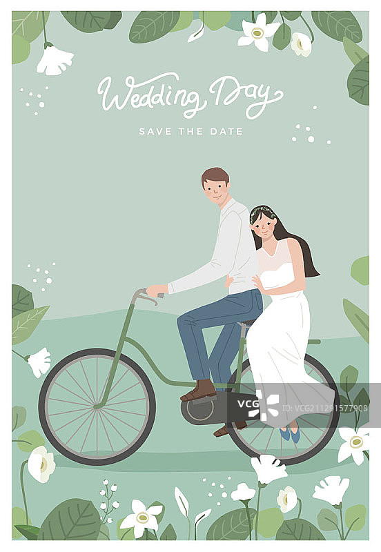 新婚夫妇插画图片素材