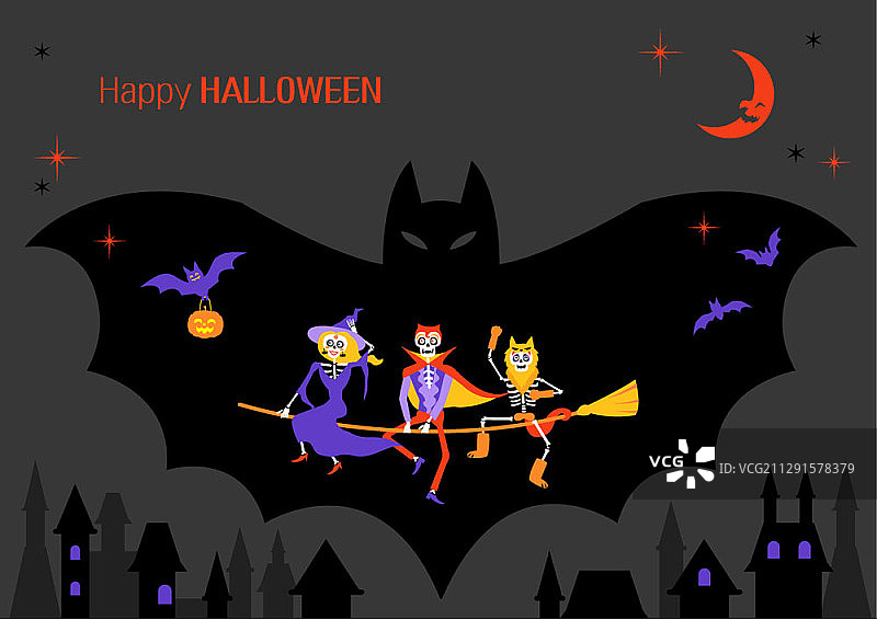 万圣节主题矢量插画图片素材