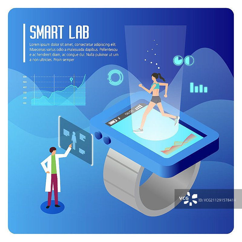 2.5D智能工厂和实验室矢量图图片素材