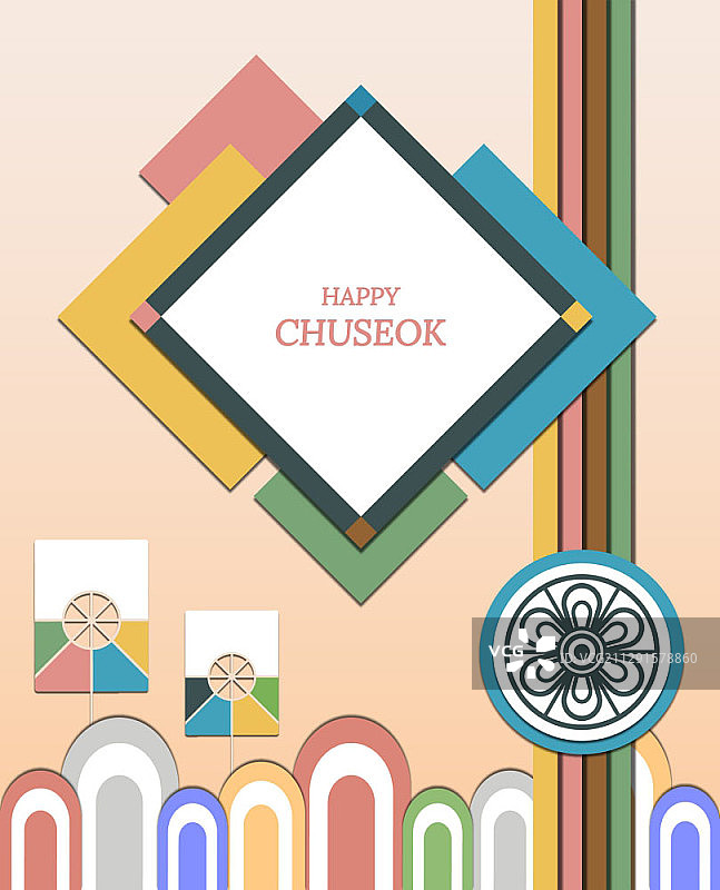 韩国秋夕节主题矢量插画图片素材